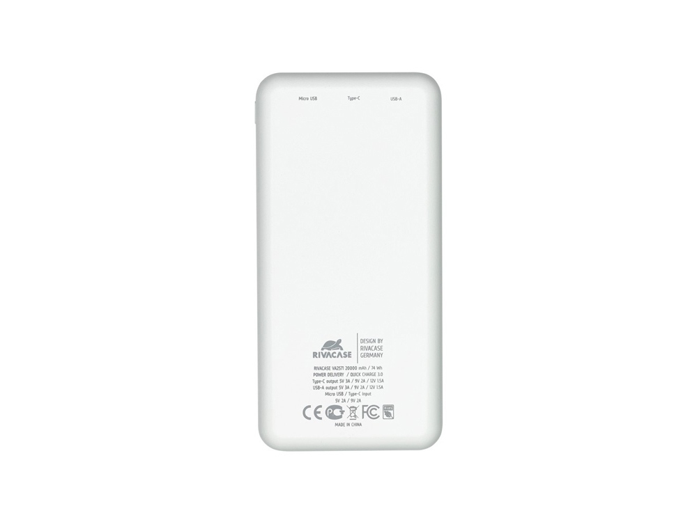 Внешний аккумулятор с быстрой зарядкой  VA2571, 20000 mAh