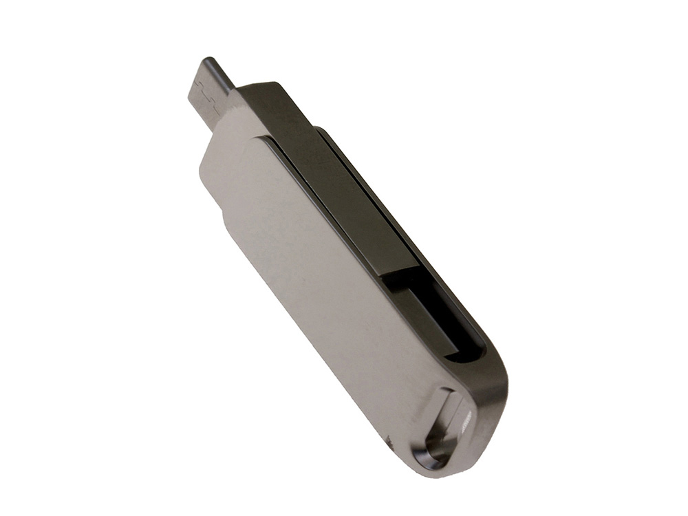 USB 3.0- флешка на 32 Гб с поворотным механизмом и дополнительным разъемом Type-C
