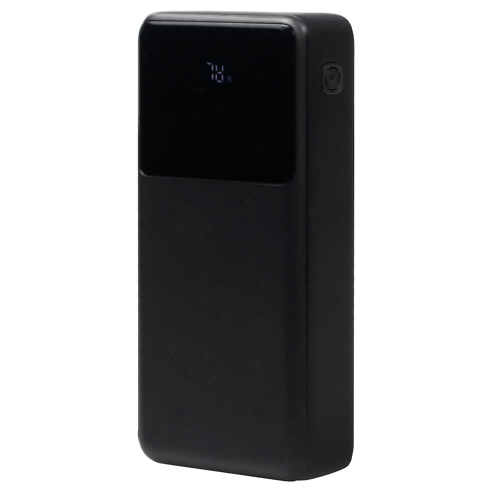 Внешний аккумулятор (powerbank) «Stream 20», 20 000 mAH, с двумя зарядными шнурами, 22,5W (Ватт) super fast charge, Power Delivery (PD) 25.5W (dfnn), c цифровым дисплеем для контроля заряда, черный